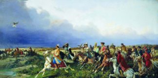Легенды села Чашниково Сверчков Николай Егорович (1817-1898) - Царь Алексей Михайлович с боярами на соколиной охоте близ Москвы (1873)